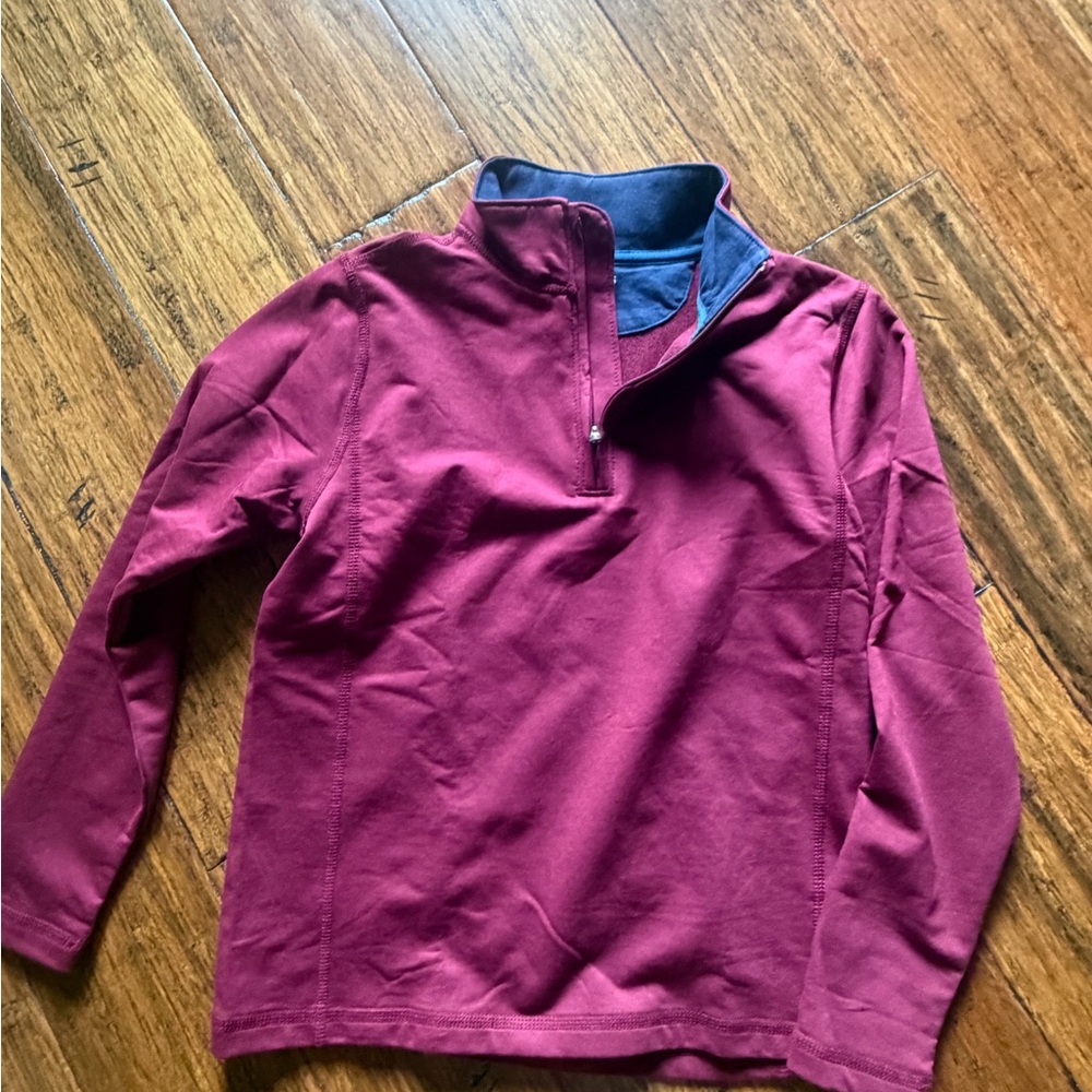 Crewcuts Navy and Burgundy Quarter-Zip Pullover